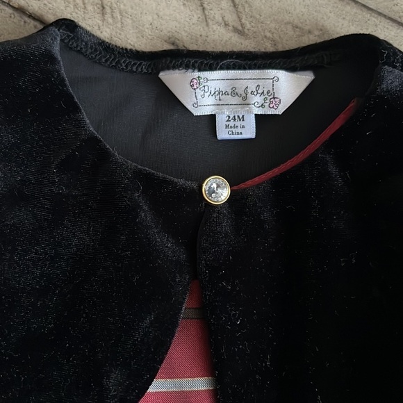 Pippa & Julie Red Plaid Holiday Dress and Cardigan Set - Picture 2 of 9